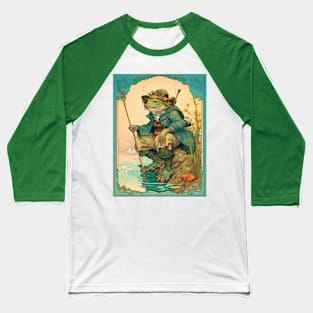 Art Nouveau Westernized Japanese Kappa Fisherman Baseball T-Shirt